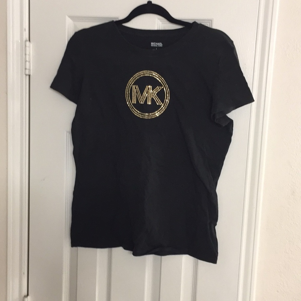 Michael kors black with gold logo T-shirt